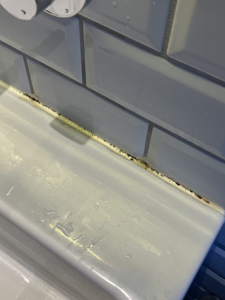 sorte fuger på badeværelset